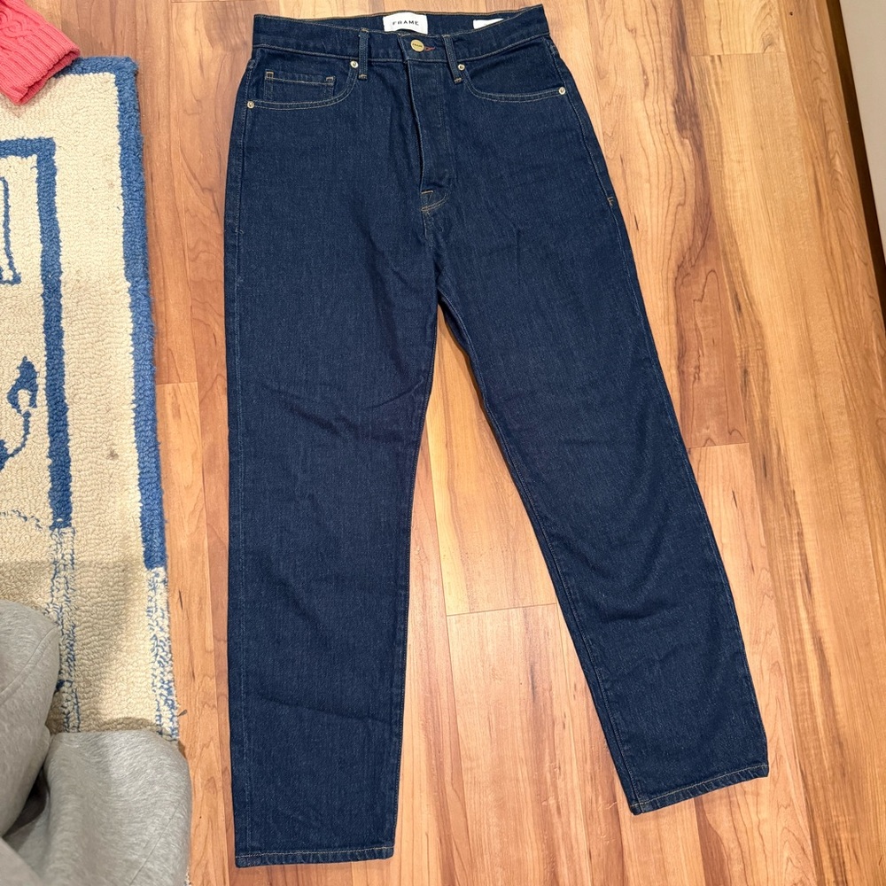 Frame Denim Dark Blue Straight Jeans